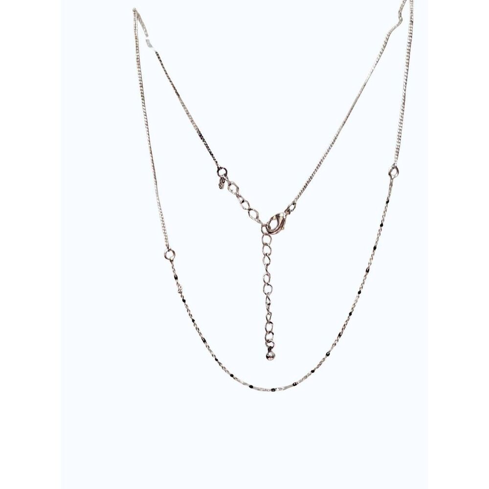 South Moon Silver Onyx Single Layer Necklace‎
